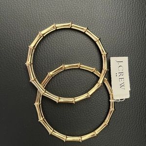 J. Crew gold bamboo bangles NWT